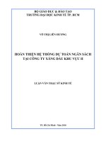 Hoàn thiện hệ thống dự toán ngân sách tại công ty xăng dầu khu vực II