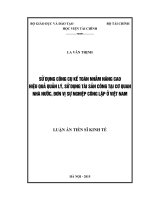 Sử dụng công cụ kế toán nhằm nâng cao hiệu quả quản lý, sử dụng tài sản công tại cơ quan nhà nước, đơn vị sự nghiệp công lập ở Việt Nam
