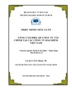 Nâng cao hiệu quả đầu tư tài chính tại các Công ty Bảo hiểm Việt Nam