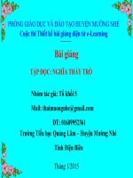 slide tiếng việt 5 -nghĩa thầy trò _ TH Quảng Lâm