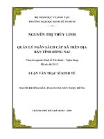 Quản lý ngân sách cấp xã trên địa bàn tỉnh Đồng Nai