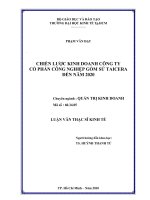 Chiến lược kinh doanh công ty cổ phần công nghiệp gốm sứ Taicera đến năm 2020