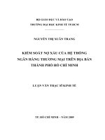 Kiểm soát nợ xấu của hệ thống ngân hàng thương mại trên địa bàn Thành Phố Hồ Chí Minh