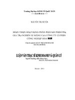 luận văn quản trị kinh doanh  Hoàn thiện hoạt động phân phối sản phẩm phụ gia trợ nghiền xi măng của công ty cổ phần công nghiệp Hoa Nam
