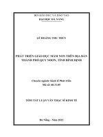 Tóm tắt Luận văn Thạc sĩ Phát triển giáo dục mầm non trên địa bàn thành phố Quy Nhơn, tỉnh Bình Định