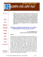 Nghiên cứu giáo dụcvị trí của đại học việt nam theo Webometrics