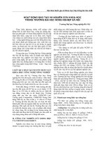 HOẠT ĐỘNG ĐÀO TẠO VÀ NGHIÊN CỨU KHOA HỌC trong trường học viện nông nghiệp việt nam