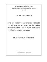Định giá cổ phần doanh nghiệp niêm yết tại sở giao dịch chứng khoán TPHCM - xét ví dụ mô hình công ty cổ phần cơ điện lạnh Ree
