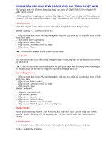 HƯỚNG DẪN XÓA CACHE VÀ COOKIE CHO CÁC TRÌNH DUYỆT WEB