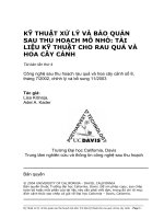 kỹ thuật xử lý và bảo quản sau thu hoạch mô nhỏ tài liệu kỹ thuật cho rau quả và hoa cây cảnh
