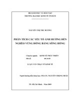 Phân tích các yếu tố ảnh hưởng đến nghèo vùng đồng bằng sông Hồng