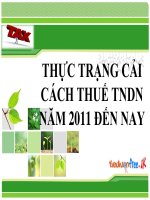 TÀI LIỆU-THỰC TRẠNG CẢI CÁCH THUẾ TNDN NĂM 2011 ĐẾN NAY