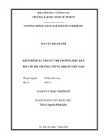 Kiểm định giả thuyết thị trường hiệu quả đối với thị trường chứng khoán Việt Nam