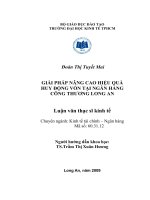 Giải pháp phát triển nguồn vốn huy động tại ngân hàng công thương Long An