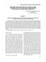 ỨNG DỤNG CÔNG NGHỆ SINH HỌC TRONG XÁC ĐỊNH TÍNH ĐỒNG NHẤT, TÍNH KHÁC BIỆT VÀ TÍNH ỔN ĐỊNH CỦA LÚA PHỤC VỤ CHO KHẢO NGHIỆM DUS