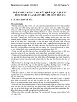 Biện pháp nâng cao kết quả học tập của học sinh môn Địa lý