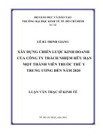 Xây dựng chiến lược kinh doanh của công ty trách nhiệm hữu hạn một thành viên thuốc thú y trung ương đến năm 2020