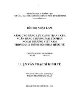 Nâng cao năng lực cạnh tranh của ngân hàng TMCP ngoại thương Việt Nam trong quá trình hội nhập quốc tế