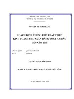 Hoạch định chiến lược phát triển kinh doanh cho ngân hàng TMCP Á Châu đến năm 2015