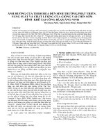 Ảnh hưởng của thiourea đến sinh trưởng,phát triển, năng suất và chất lượng của giống vải chín sớm Bình Khê tại Uông Bí, Quảng Ninh