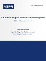 Cải cách ruộng đất thời hậu chiến ở nhật bản kinh nghiệm và các vấn đề