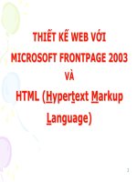BÀI BÁO CÁO-THIẾT KẾ WEB VỚI MICROSOFT FRONTPAGE 2013 VÀ HTML