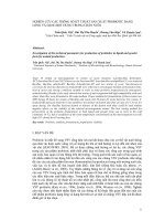 Nghiên cứu các thông số kỹ thuật sản xuất Probiotic dạng lỏng và dạng bột dùng trong chăn nuôi