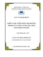 Chiến lược thâm nhập thị trường nội địa của công ty rau quả Tiền Giang đến năm 2015