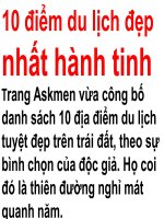 10 ĐIỂM DU LỊCH ĐẸP NHẤT THẾ GIỚI1