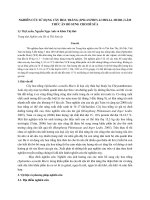 Nghiên cứu sử dụng cây hoa trắng (spilanthes acmella murr) làm thức ăn bổ sung cho dê sữa