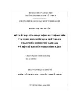 Sự thất bại của hoạt động huy động vốn tín dụng nhà nước qua phát hành trái phiếu chính phủ năm 2009 và một số khuyến nghị chính sách  Luận văn thạc sĩ