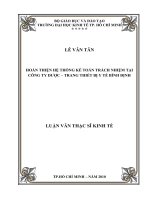 Hoàn thiện hệ thống kế toán trách nhiệm tại Công ty Dược