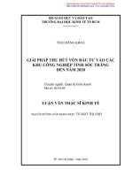 Giải pháp thu hút vốn đầu tư vào các khu công nghiệp tỉnh Sóc Trăng đến năm 2020