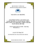 Giải pháp nâng cao năng lực cạnh tranh của ngân hàng TMCP Kiên Long sau khi phát triển thành ngân hàng đô thị