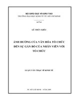 Ảnh hưởng của văn hóa tổ chức đến sự gắn bó của nhân viên với tổ chức