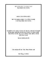 nghiên cứu khả năng sử dụng chỉ số tổng hợp sinh học IBI để đánh giá chất lượng môi trường nước hạ lưu sông thu bồn, tỉnh quảng nam
