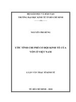 Ước tính chi phí cơ hội kinh tế của vốn ở Việt Nam