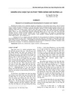 NGHIÊN CỨU CHỌN TẠO VÀ PHÁT TRIỂN GIỐNG NGÔ ĐƯỜNG LAI