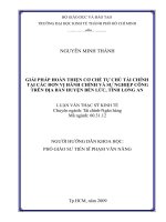 Cơ chế tự chủ tài chính tại các đơn vị hành chính và sự nghiệp công trên địa bàn huyện Bến Lức, tỉnh Long An thực trạng và giải pháp