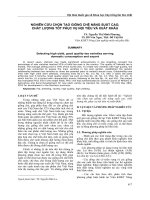 NGHIÊN CỨU CHỌN TẠO GIỐNG CHÈ NĂNG SUẤT CAO, CHẤT LƯỢNG TỐT PHỤC VỤ NỘI TIÊU VÀ XUẤT KHẨU