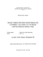 Hoàn thiện phương pháp định giá cổ phiếu tại công ty cổ phần chứng khoán Rồng Việt