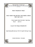 Phát triển thị trường trái phiếu chính phủ Việt Nam  Luận văn thạc sĩ