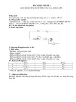 BÀI THỰC HÀNH  xác định công suất của quạt điện và đền
