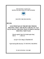 Giải pháp quản trị rủi ro trong phương thức tín dụng chứng từ tại ngân hàng thương mại cổ phần ngoại thương Việt Nam