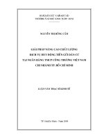 Giải pháp nâng cao chất lượng dịch vụ huy động tiền gửi dân cư tại ngân hàng TMCP Công Thương Việt Nam chi nhánh TP.Hồ Chí Minh