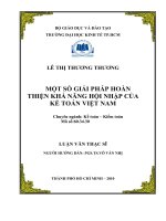 Một số giải pháp hoàn thiện khả năng hội nhập của kế toán Việt Nam  Luận văn thạc sĩ