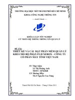Thiết kế và cài đặt phần mềm quản lý kho cho bộ phận fuji xerox  công ty cổ phần máy tính việt nam