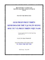 Giải pháp phát triển kinh doanh thẻ tại ngân hàng đầu tư và phát triển Việt Nam  Luận văn thạc sĩ