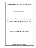 Đóng góp của vốn xã hội vào các hoạt động của doanh nghiệp bất động sản Việt Nam