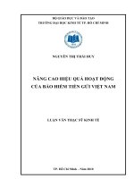 Nâng cao hiệu quả hoạt động của bảo hiểm tiền gửi Việt Nam